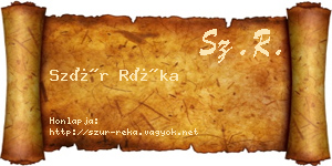 Szür Réka névjegykártya