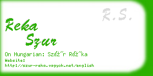 reka szur business card